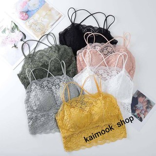 🦚kaimook🦚สินค้าเเนะนำ🔥Lacebra เกรดพรี่เมี่ยม #ผ้านิ่มดีเทลสายไขว้#ฟรีไซส์32-40"