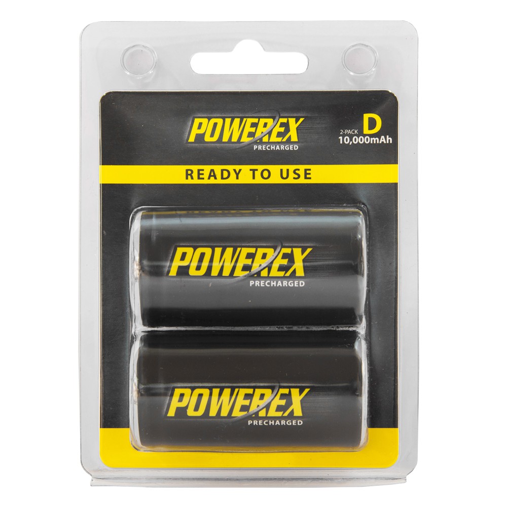 ถ่านชาร์จ Powerex Precharged D Size 10000 mAh แพ็ค 2 ก้อน