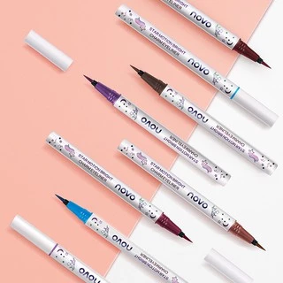 5375 (ใหม่/แท้) novo eyeliner อายไลน์เนอร์หัวพู่กันขนาด 0.1 มิล สีชัด เส้นคม ติดทน กันน้ำ