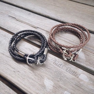 กำไลหลัง Leather Bracelet รุ่น LB004 สมอ