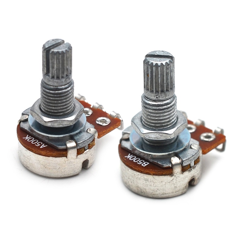4 ชิ้นขนาด A500 K/B500K แยกเพลา 18 มม.กีตาร์ Volume Tone Pot Pot Potentiometer สําหรับ ELectric กีตาร์เบส