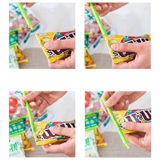 ShopAt.Two[BC-3080] ที่ปิดปากถุง ที่หนีบปากถุง ที่รัดปากถุง แบบรูด สุ่มสีส่ง
