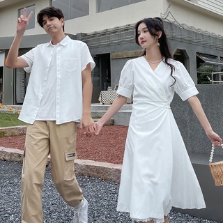 ชุดคู่รัก ชุดคู่ สีขาว