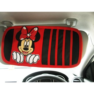 ลิขสิทธิ์แท้ มินนี่เม้าส์ ที่คลุมบังแดดหน้ารถยนต์ 1 ชิ้น สีแดงดำ Minnie Mouse Disney Car Sun Visor Sunshade Cover