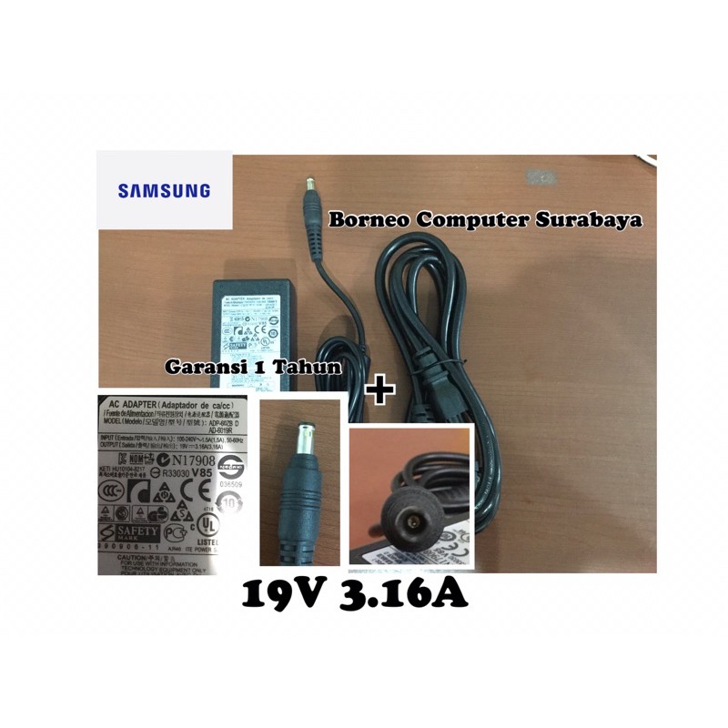 SAMSUNG 19V 3.16A STANDARD ADAPTER + สายไฟ