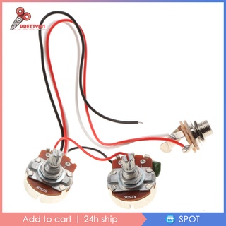 [PRETTYIA1] 1 Set Bass Wiring Harness 250K 1V1T Jack for Precision Electric Bass Parts