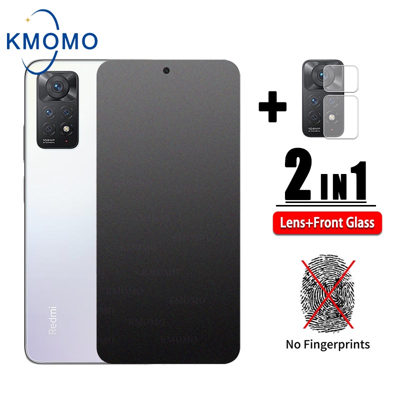[2 ใน 1] ฟิล์มด้าน ฟิล์มกระจกนิรภัย For Xiaomi Redmi Note 13 12 4G + 11 Pro 5G 11s 10 10s 9 9s 8 7 Plus