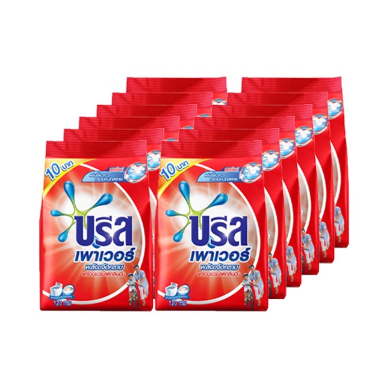 Breeze (แพ็ค 1 โหล) บรีส เพาเวอร์ เทอร์โบ สูตรมาตรฐาน สีแดง 110 กรัม