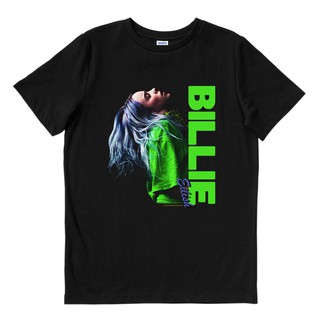 เสื้อยืดผ้าฝ้ายพิมพ์ลายแฟชั่น Billie EILISH นีออน สีเขียว | เสื้อยืด พิมพ์ลายวงดนตรี | เพลงเมอร์ช | Unisex | อินดี้ POP