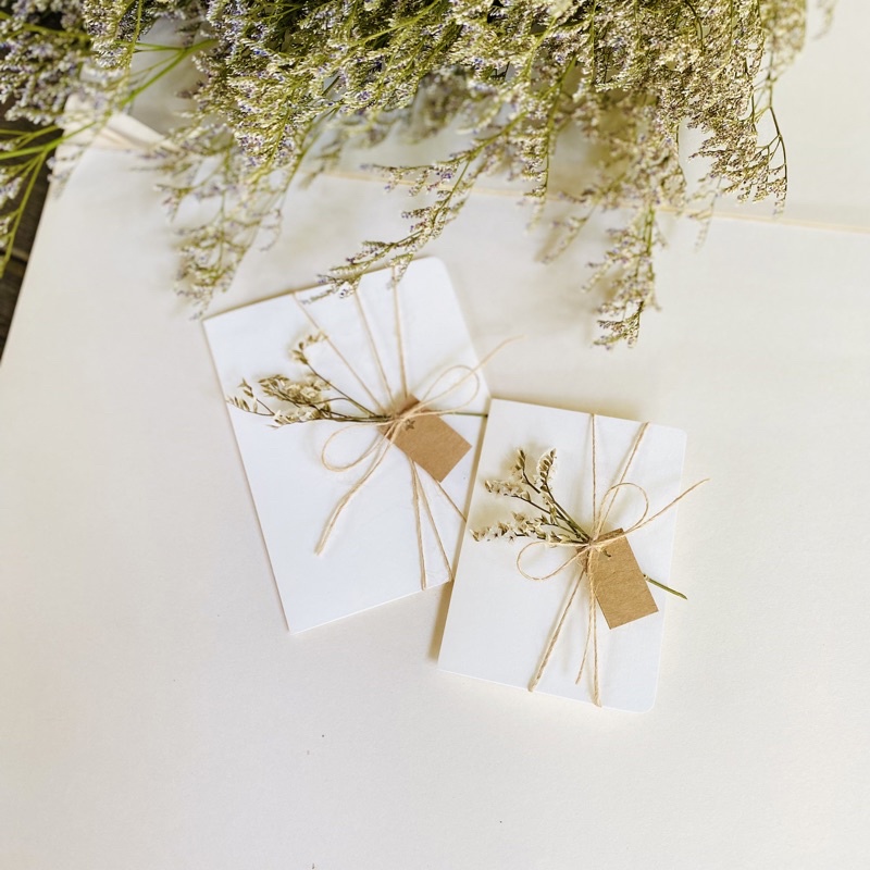 𝓁𝒾𝓁𝒾 ☆ การ์ดอวยพร ดอกไม้แห้ง : สุ่ย มี 2 ไซส์ Dry Flower Card