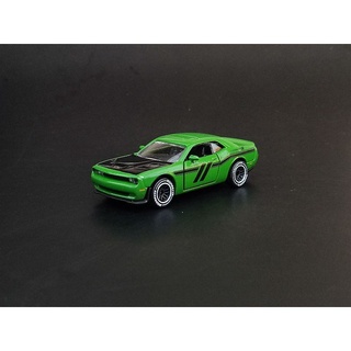 majorette dodge challenger srt hellcat สีเขียว ฝากระโปรงดำ