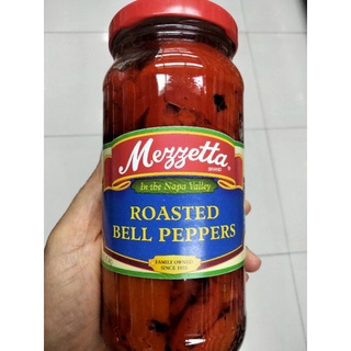 Mezzetta Roasted Bell Peppers พริกหยวก ดอง ในน้ำส้มสายชู เมซเซตต้า 473 มล