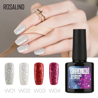 rosalind ยาทาเล็บยูวีเจลกลิตเตอร์ 10 มล. w 01-20 led