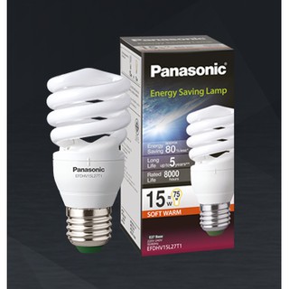 PANASONIC หลอดประหยัดไฟ แบบเกลียว 15 / 20 / 25 วัตต์ รุ่น ECO (Soft Warm / Day Light)