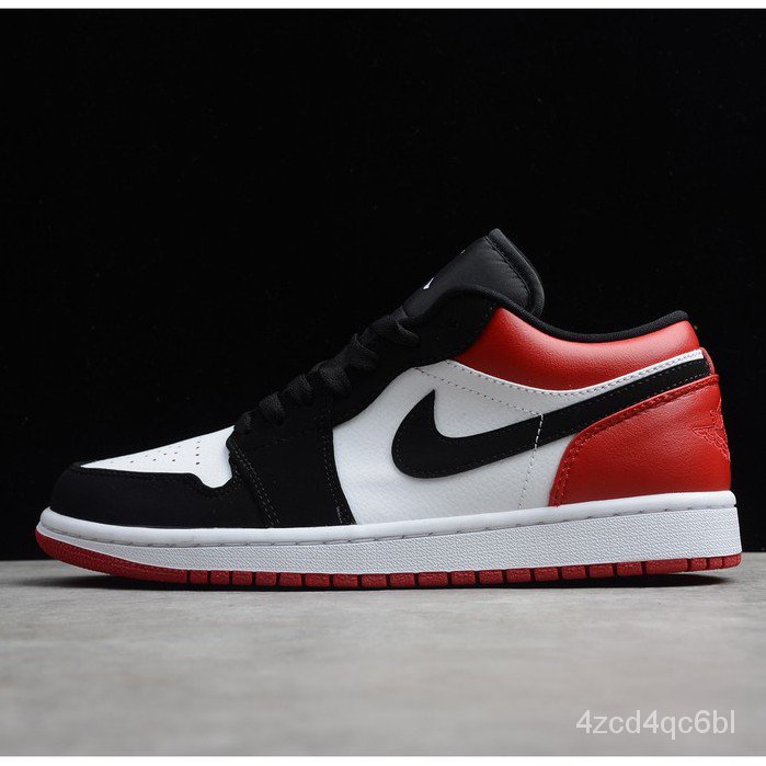 【ของแท้ 100%】สินค้าลิขสิทธิ์แท้ Nike Air Jordan 1 Low Black Toe    AJ1 Low  553558-116 รองเท้าลำลอง รองเท้ากีฬา BTy9