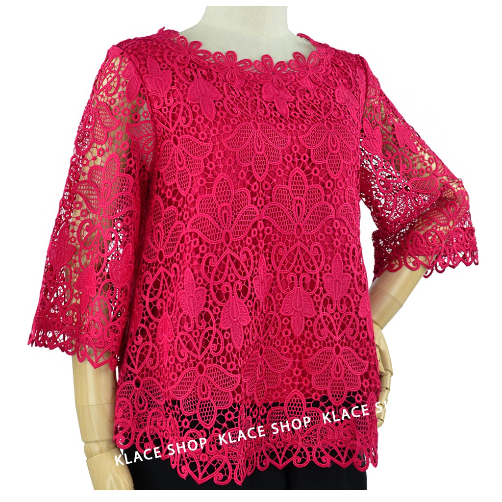 เสื้อลูกไม้ไทย ผ้าลินิน ยี่ห้อ In Ka Oil  รหัส OKI202 - KLACES