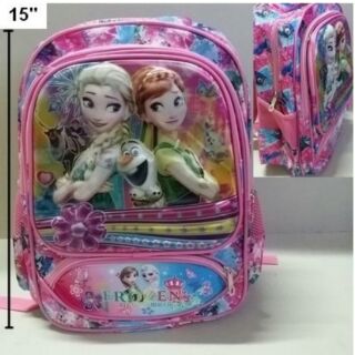 เป้ สะพายหลัง เจ้าหญิงหิมะ Frozen ขนาด 11x15x5 นิ้ว ลายด้านหน้านูนออกมาคะ