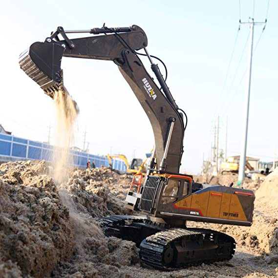 Huina 592 Huina 1592 รถขุด 22 ช่อง RC สถานที่ก่อสร้างของเล่น RC รถขุด