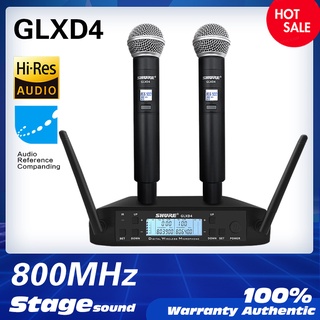 ((มีเซอร์วิส))Mike GLXD4 ไมโครโฟนคู่ไร้สายเสียงดี wireless microphone UHF ไมค์ลอยคู่ SM58 ตัวไมค์เป็นอลูมิเนียมแข็งแรงน