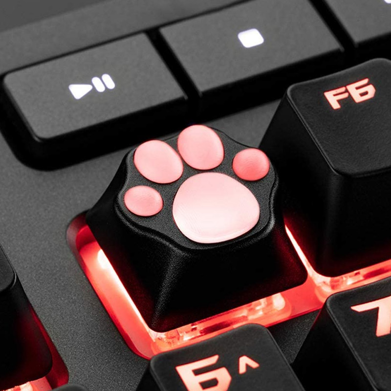 Custom Gaming Keycaps Machinery Keyboard Keycaps Cat paw Shape Aluminum ...