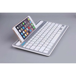 Razeak Ws-Bk102 คีบอร์ด บูลทูธ วางโทรศัพท์ ชาร์จแบตได้ในตัว Bluetooth Multi-Device Keyboard Window/Mac/Android/iOs