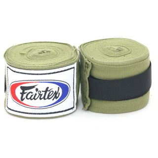 Fairtex เขียวทหาร แฟร์เท็กซ์ ผ้าพันมือแบบยืด คอตตอนไนล่อน  ฺArmy Green Hand Wraps Elastic NylonCotton