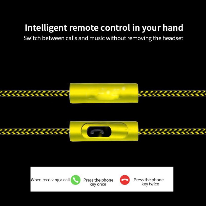 หูฟังอินเอียร์แบบมีสายเบสหนัก 3.5 มม.