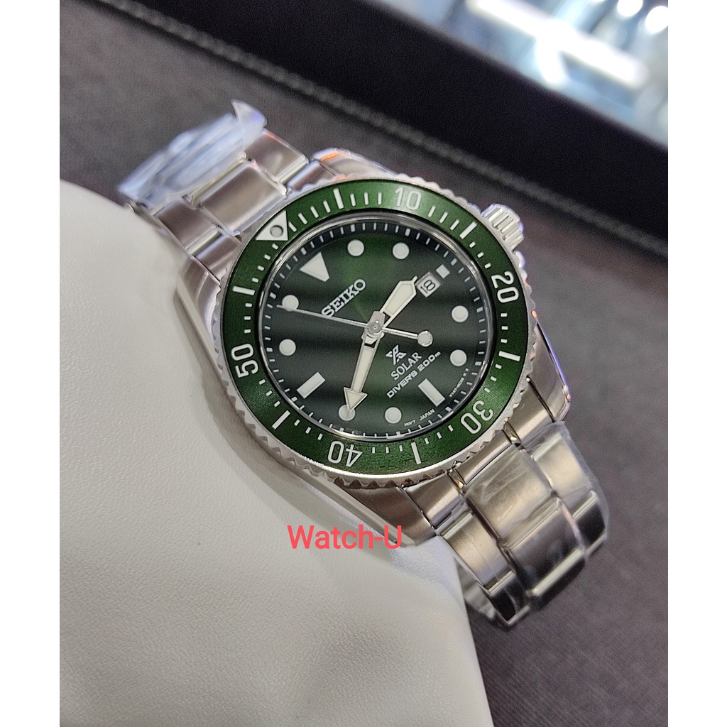 นาฬิกา Seiko Prospex Solar Diver's 200m รุ่น SNE583P1 SNE583P SNE583  หน้าเขียว | Shopee Thailand