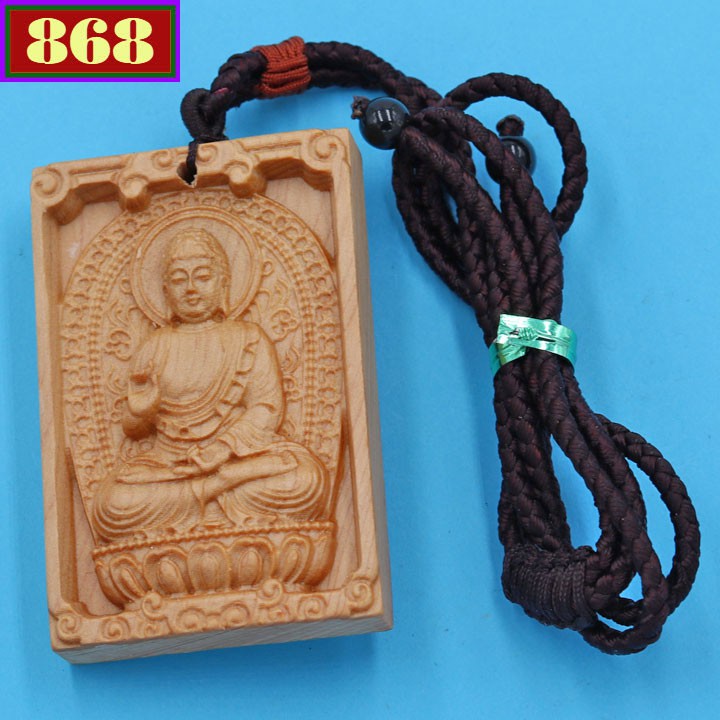 DMG7A หยกไม้ Amitabha พระพุทธรูปสร้อยคอ