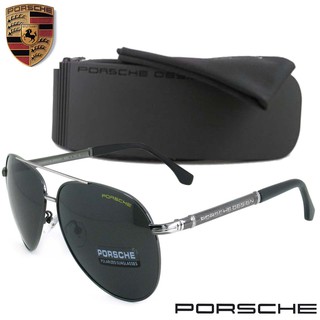 Polarized แว่นกันแดด แฟชั่น รุ่น PORSCHE UV 8738 C-2 สีเทา เลนส์โพลาไรซ์ ขาข้อต่อ สแตนเลส สตีล แว่นตา Sunglasses