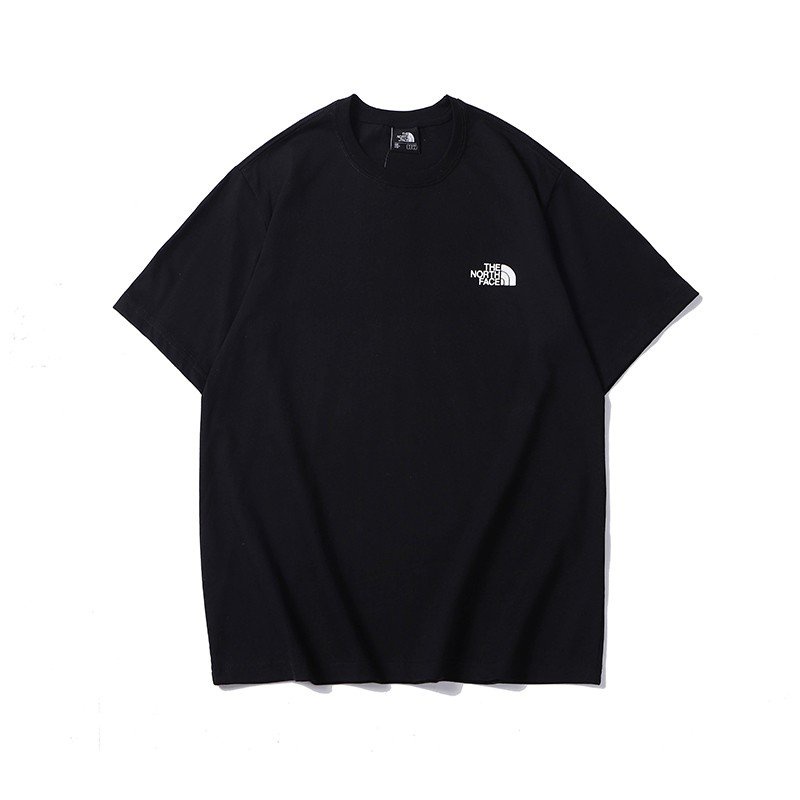 [hot]TNF Cotton T shirt Black Beige White Army green Pink Short Sleeve tshirt Arrival THE Men Women  The North Face O #1