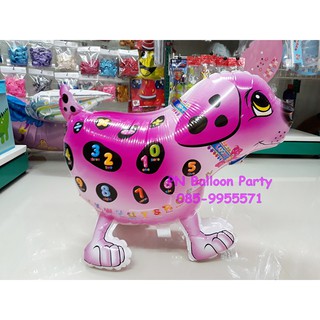 ลูกโป่งสุนัข น้องหมาสี Pink Dog Balloons