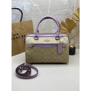 Coach  Rowan Satchel In Blocked Signature Canvas F83607