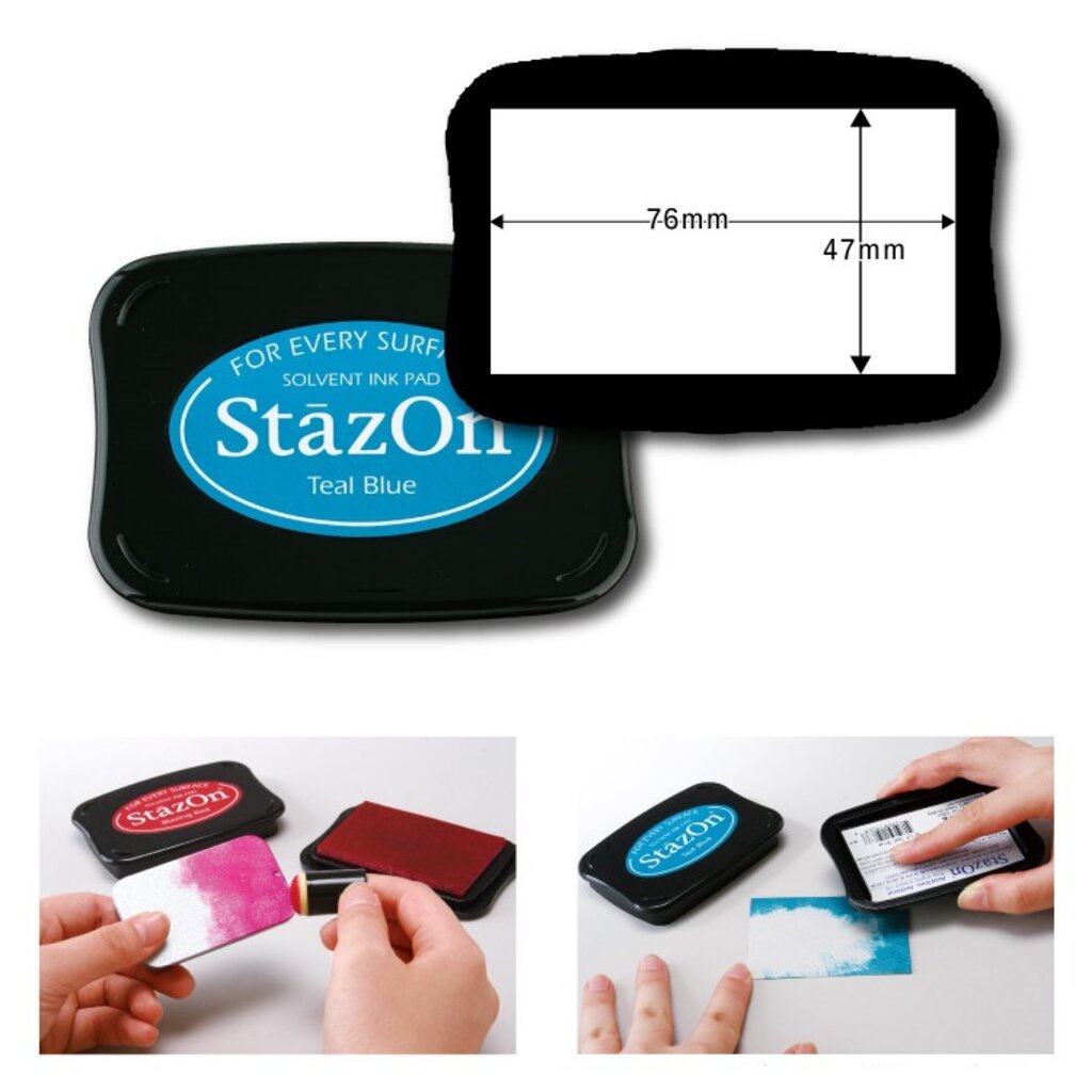 หมึกญี่ปุ่น หมึกกันน้ำ หมึกสีอเนกประสงค์ STAZON ใหญ่ (ปั๊มผ้า โลหะ พลาสติก ถุงแก้ว ไม้ หนัง กระดาษ) - รูปที่ 2
