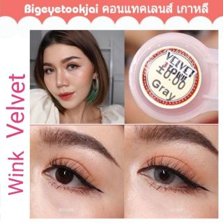 💟 Wink velvet 3 tone สายตา -00 ถึง -1000 brown gray Contactlens บิ๊กอาย คอนแทคเลนส์ ราคาถูก แถมตลับฟรี