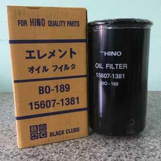 กรองน้ำมันเครื่อง Hino EM100, สิงห์ เครื่อง M10C ลูกเล็ก ยี่ห้อ Black Club