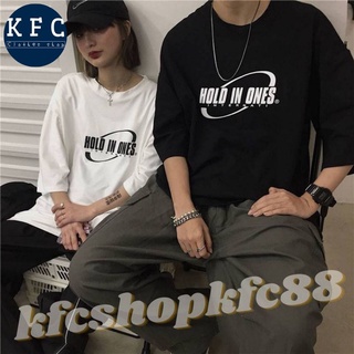 🌟KFC🌟🍑เสื้อยืดสไตล์เกาหลี พิมลายตัวอักษร สำหรับชายเเละหญิง คู่รัก พร้อมส่ง🍑  #HOL03