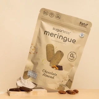 เมอแรงค์ สูตรไม่มีน้ำตาล [6 ซอง] รส Chocolate Almond (Sugarless) คีโต 100% ขนมคีโต ขนมคลีน keto meringue เมอแรงค์คีโต