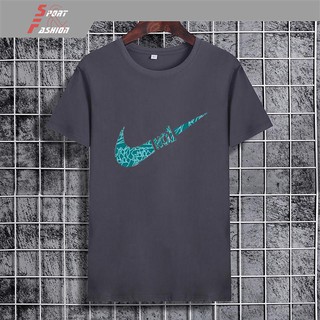 ✲✗✹ผู้ชายแขนสั้นเสื้อยืดคอกลมกีฬาสันทนาการแบรนด์ Bottoming Shirt Nike Fila แชมป์เสื้อ hiphopเสื้อ streetเสื้อยืด rudedog