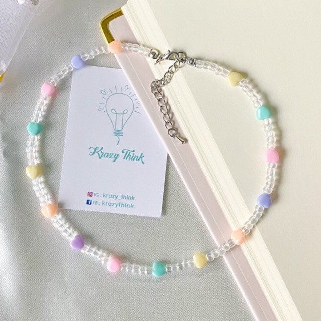 สร้อยคอแฟชั่น โชคเกอร์ ลูกปัดน่ารัก (1pcs)