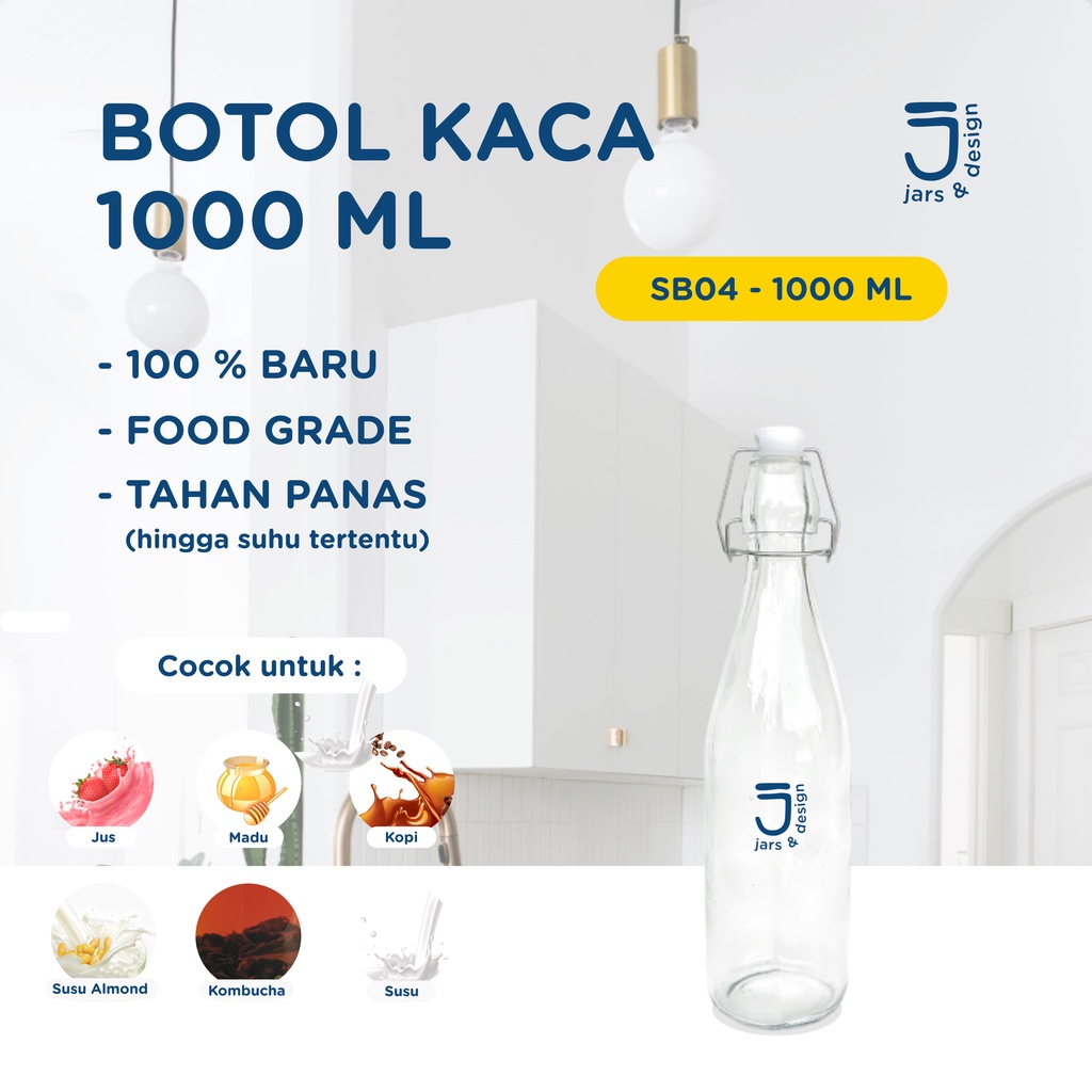 SB04 - Swing Top Bottle 1000ml / ขวดน้ําผลไม้ 1000 ml / ขวดแก้ว 1000 ml