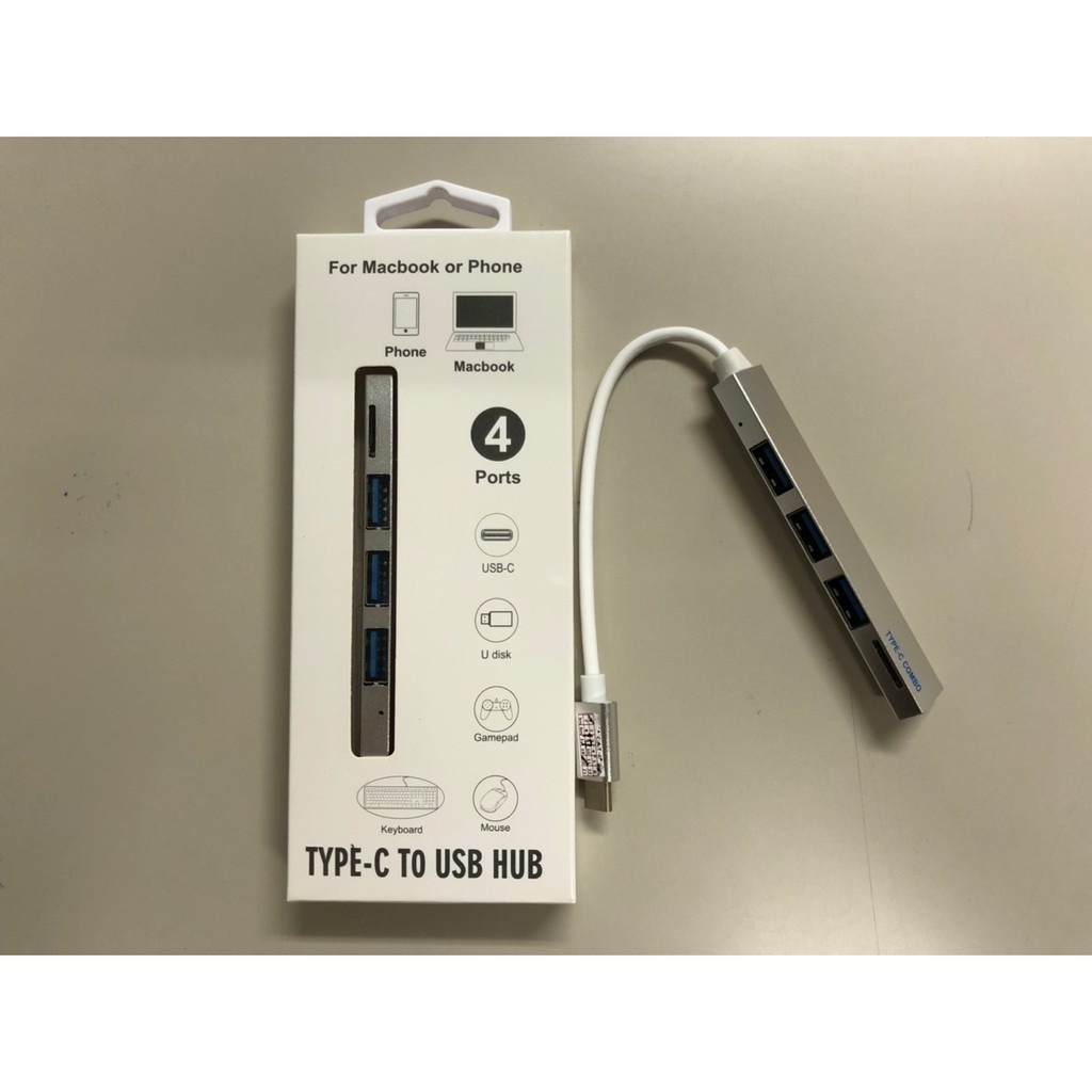 Type C to Usb Hub 3+1 / TypeC to Hub / Type C to Usb 3 ports & Cardreader MicroSD