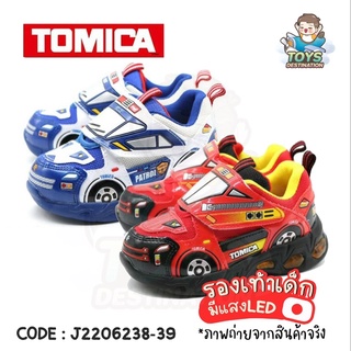 ✅พร้อมส่งในไทย✅ 🇯🇵ญี่ปุ่น🇯🇵 รองเท้า ผ้าใบ Tomica รถตำรวจ รถดับเพลิง ญี่ปุ่น มีไฟ นำเข้าจาก ญี่ปุ่น