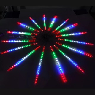 หลอดดาวตก LED สลับสี 30CM/50CM/80CM ชุด 8 หลอด พร้อมใช้งานเลย กันน้ำกันฝน รุ่น LXG สีRGB