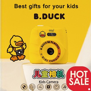 B. Duck สีเหลืองเล็ก ๆ น้อย ๆ เป็ดเด็กกล้องดิจิตอลของเล่นถ่ายภาพขนาดเล็ก SLR HD Mini เด็กการ์ตูนกล้อง