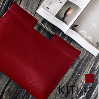 Kitnap A2-A3 PU Leather Handbag กระเป๋าแบบใส่เอกสารและโน๊ตบุ๊ค หนังเทียม PU สีแดง สำหรับ สถาปนิก และดีไซน์เนอร์โดยเฉพาะ