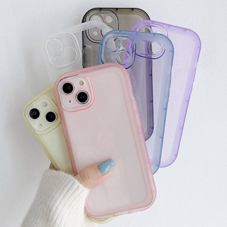 เคสโทรศัพท์มือถือแบบนิ่ม TPU ใส กันกระแทก กันรอย เรียบง่าย สีพื้น สําหรับ iPhone 13 11 12 Pro Max X XS XR