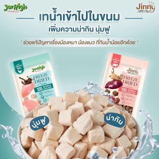 Jinny ขนมแมว Freeze Dried จินนี่ ชิ้นเนื้อแท้ 100% ขนาด 40 กรัม