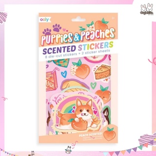 สติ๊กเกอร์มีกลิ่นหอม Peaches Scented Stickers แบรนด์ Ooly ลาย Puppies &amp; Peaches