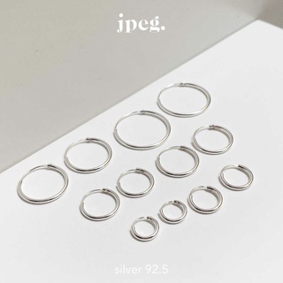 พร้อมส่ง！！ ต่างหูห่วง เงินแท้ * (silver) hoop earring